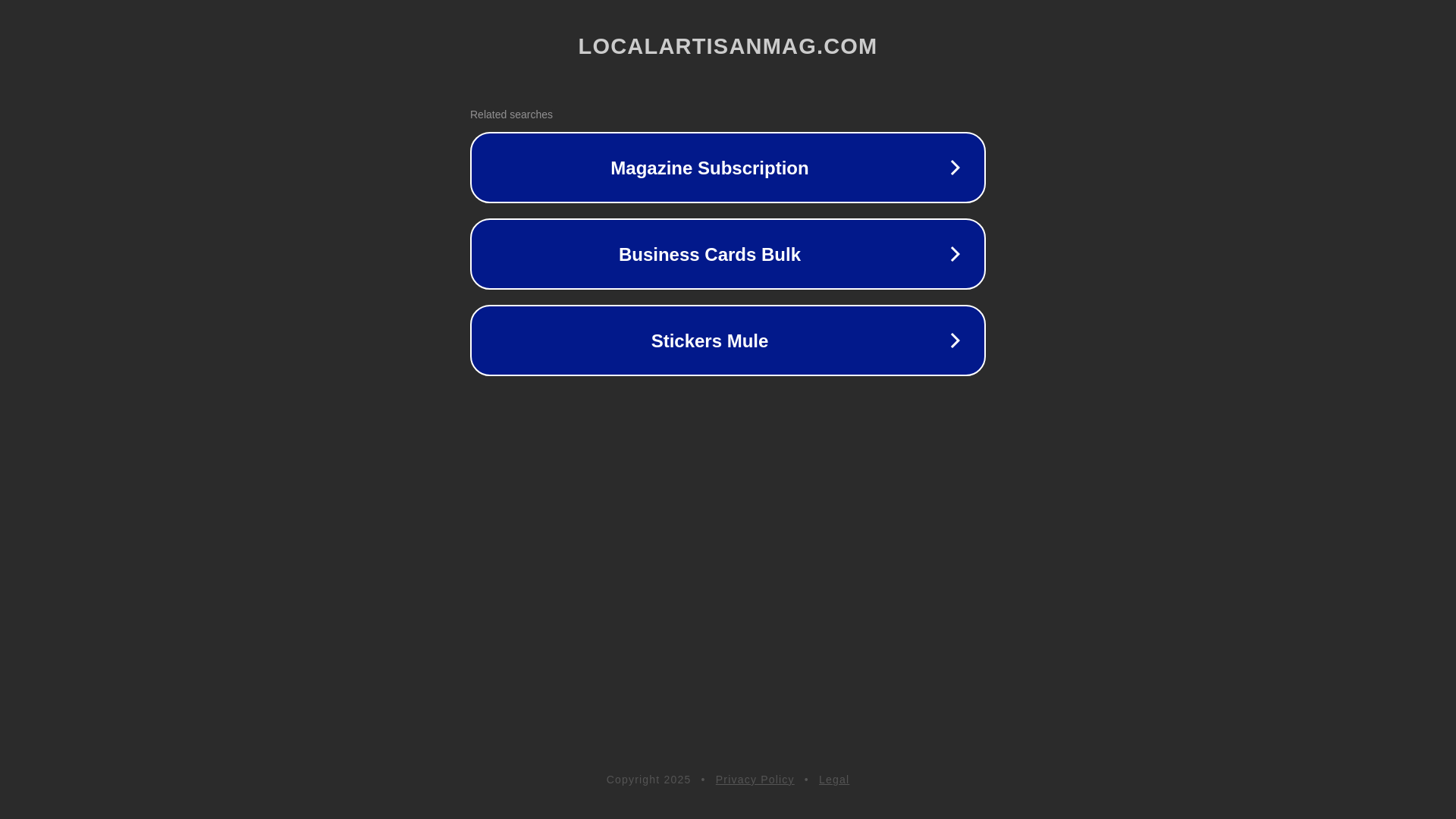 website screenshot of https://localartisanmag.com/