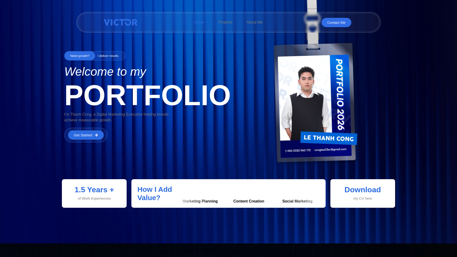 website screenshot of https://callmevictor.live/