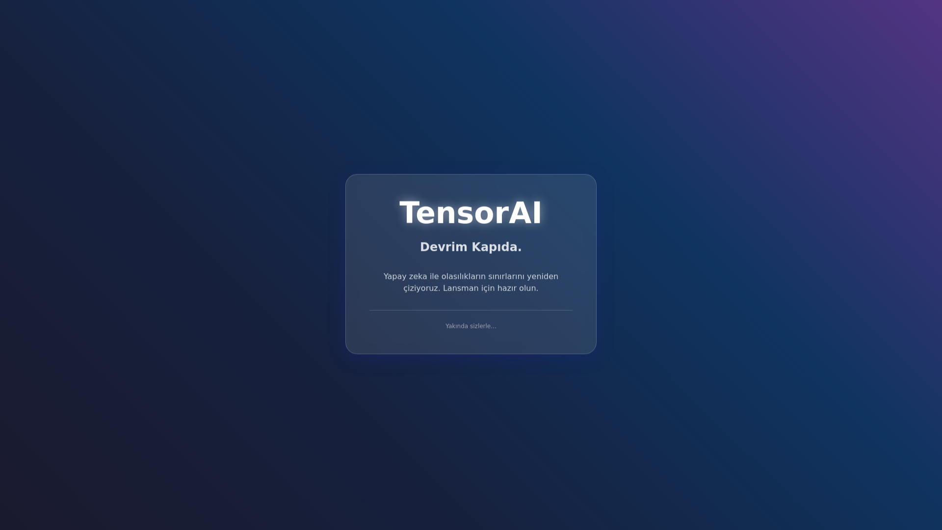 website screenshot of https://tensorai.tr/
