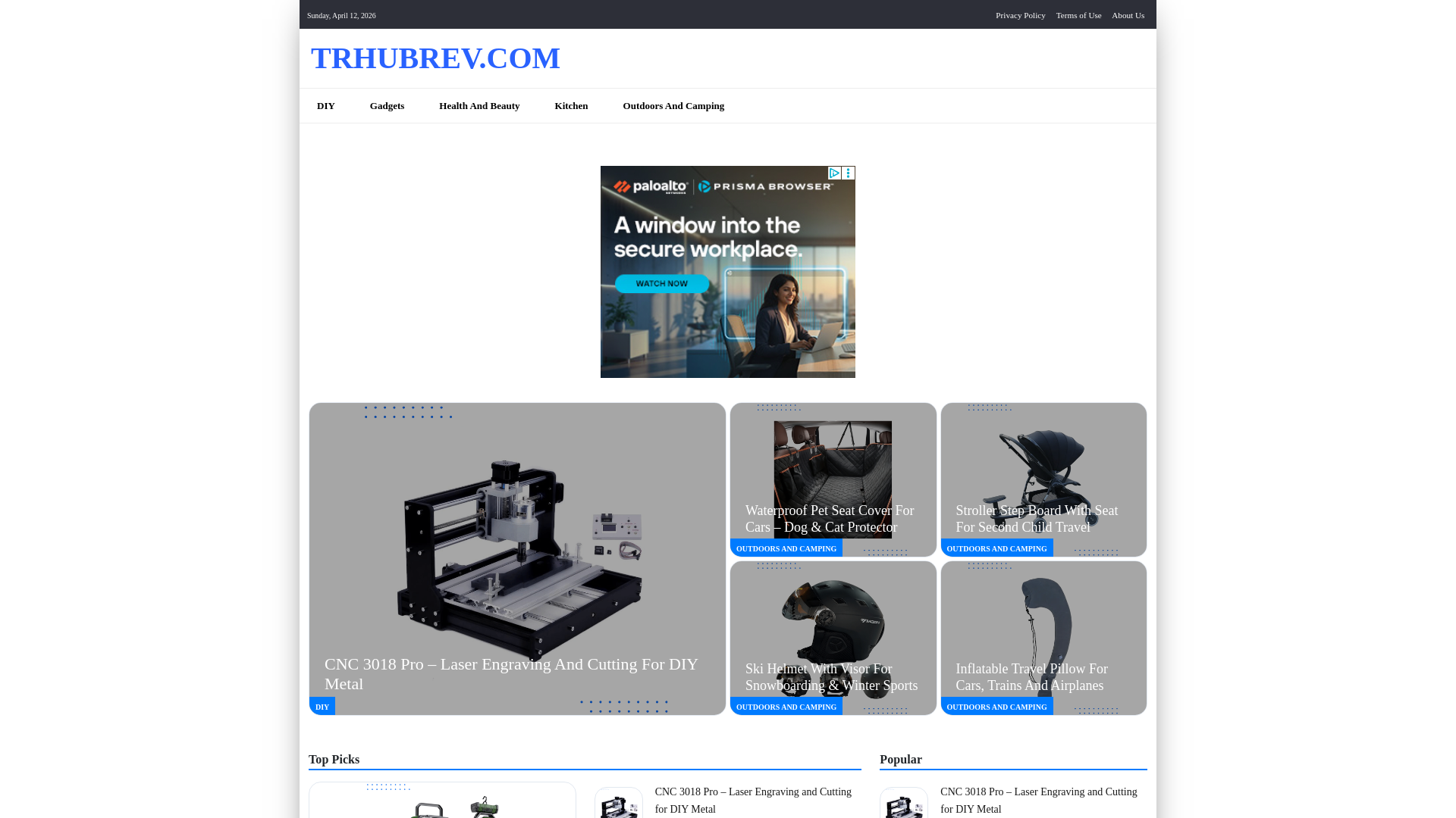 website screenshot of https://trhubrev.com/