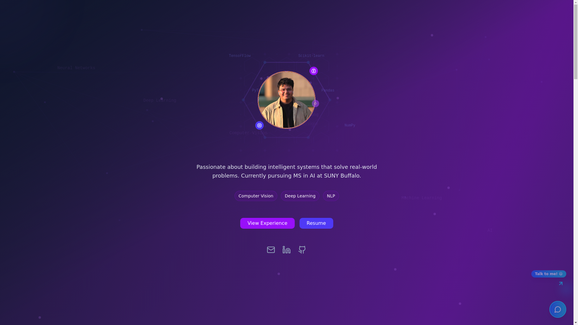 website screenshot of https://shivanshumishra.xyz/