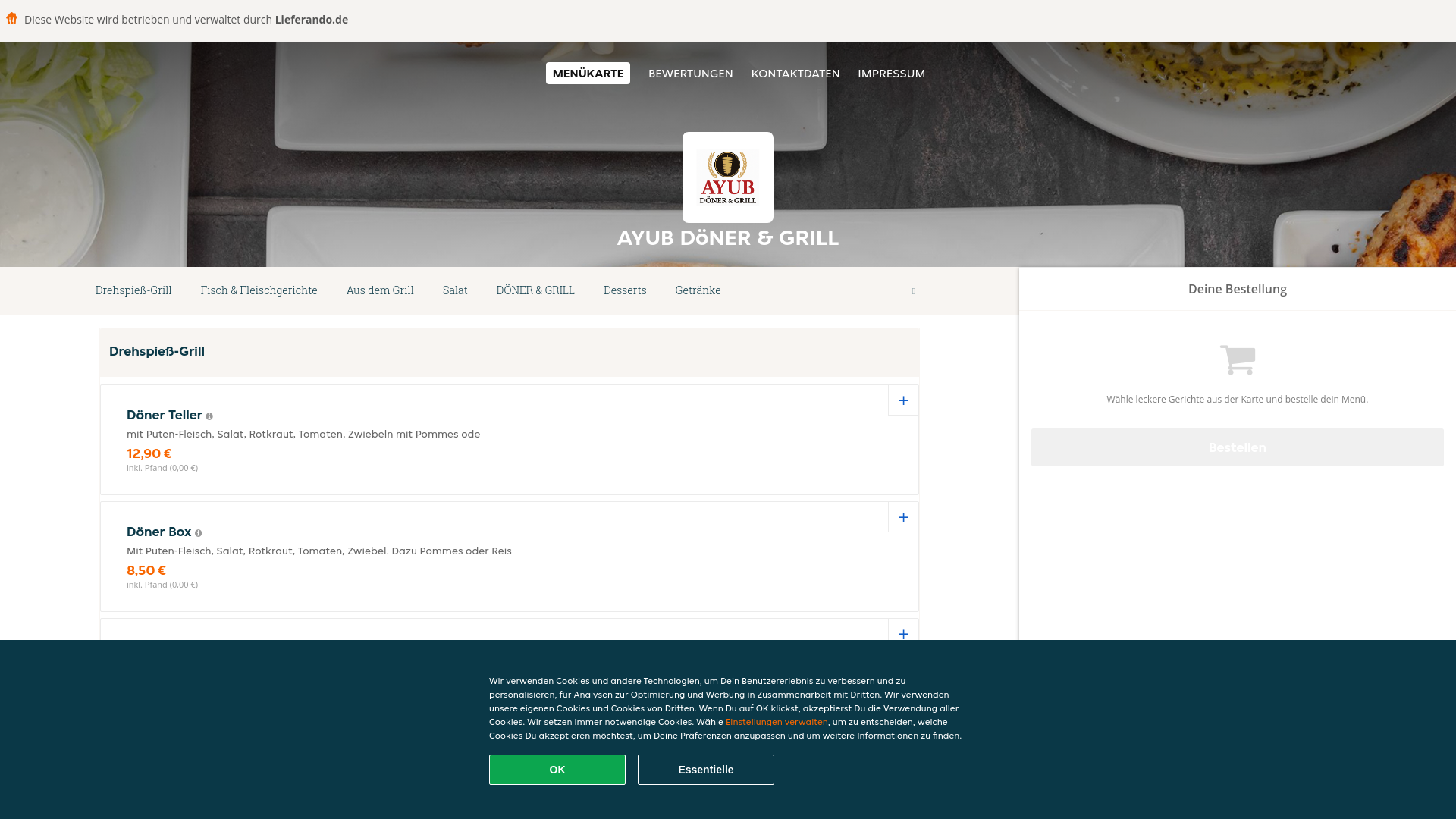 website screenshot of https://ayubdonergrill-furstenfeldbruck.de/