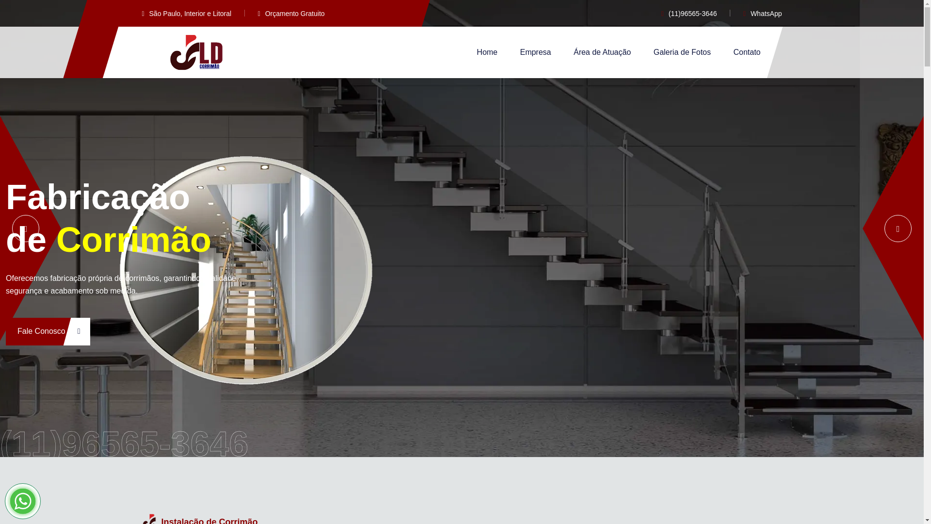 website screenshot of https://instalacaodecorrimao.com.br/
