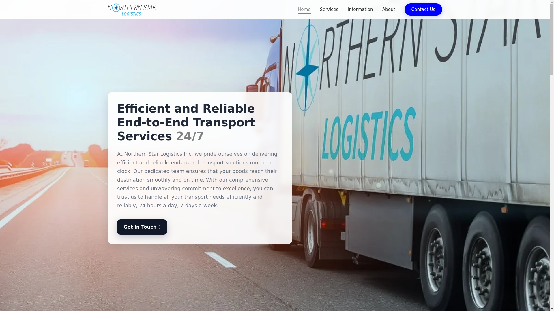 website screenshot of https://northernstarlogisticsinc.com/