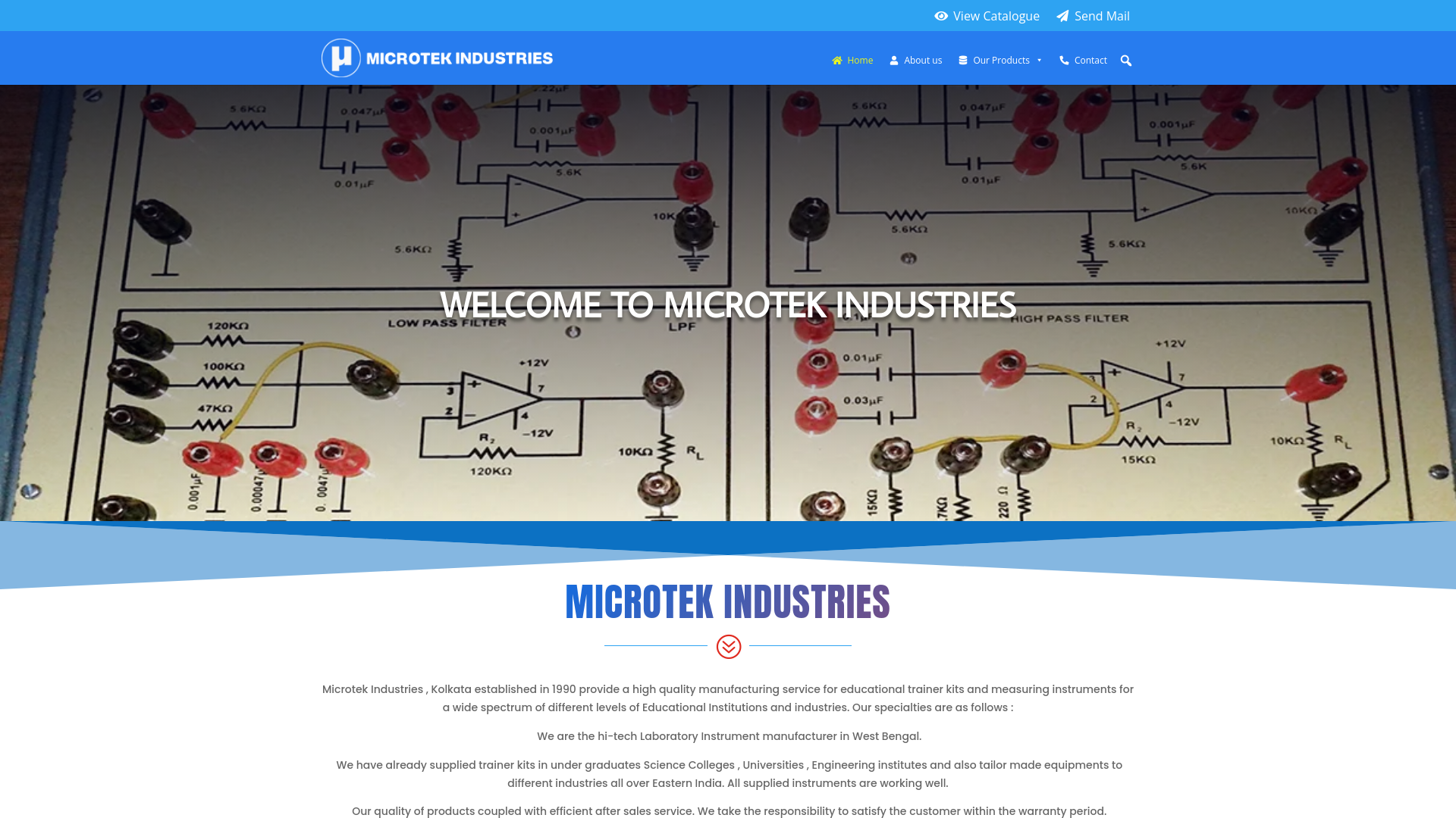 website screenshot of https://microtekindustries.com