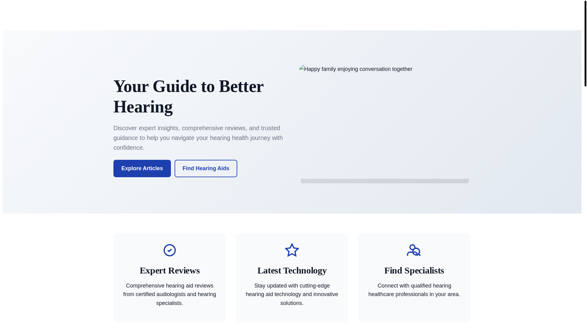 website screenshot of https://hearingacademy.org/