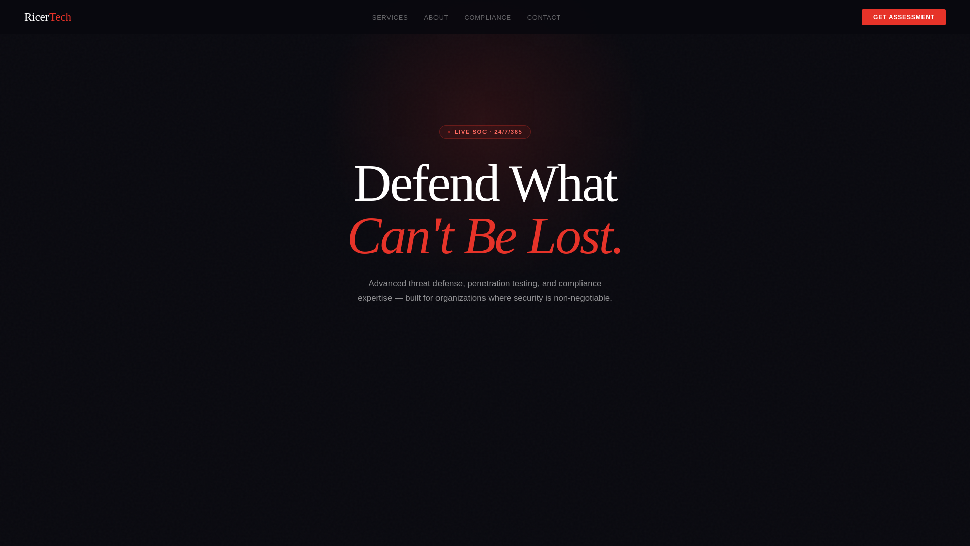 website screenshot of https://ricertech.com