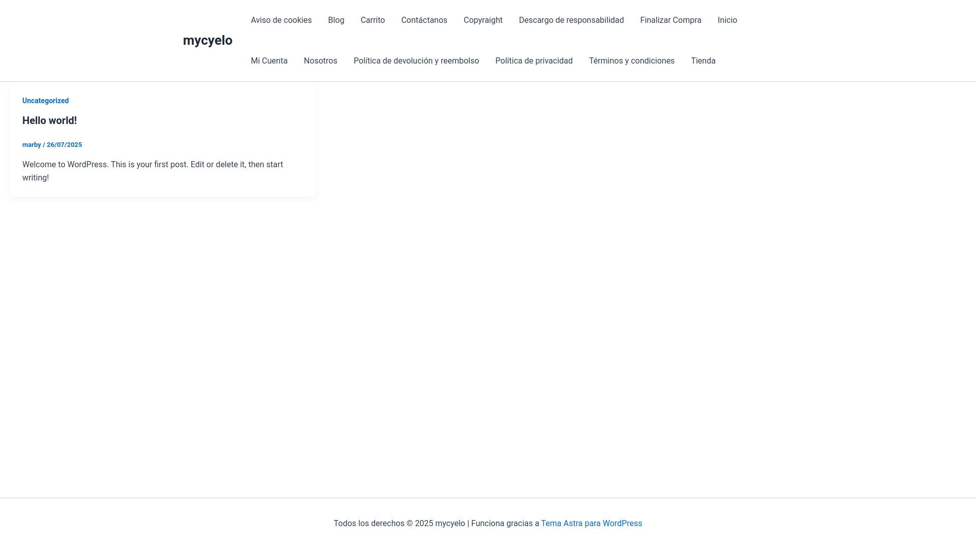 website screenshot of https://mycyelo.com/