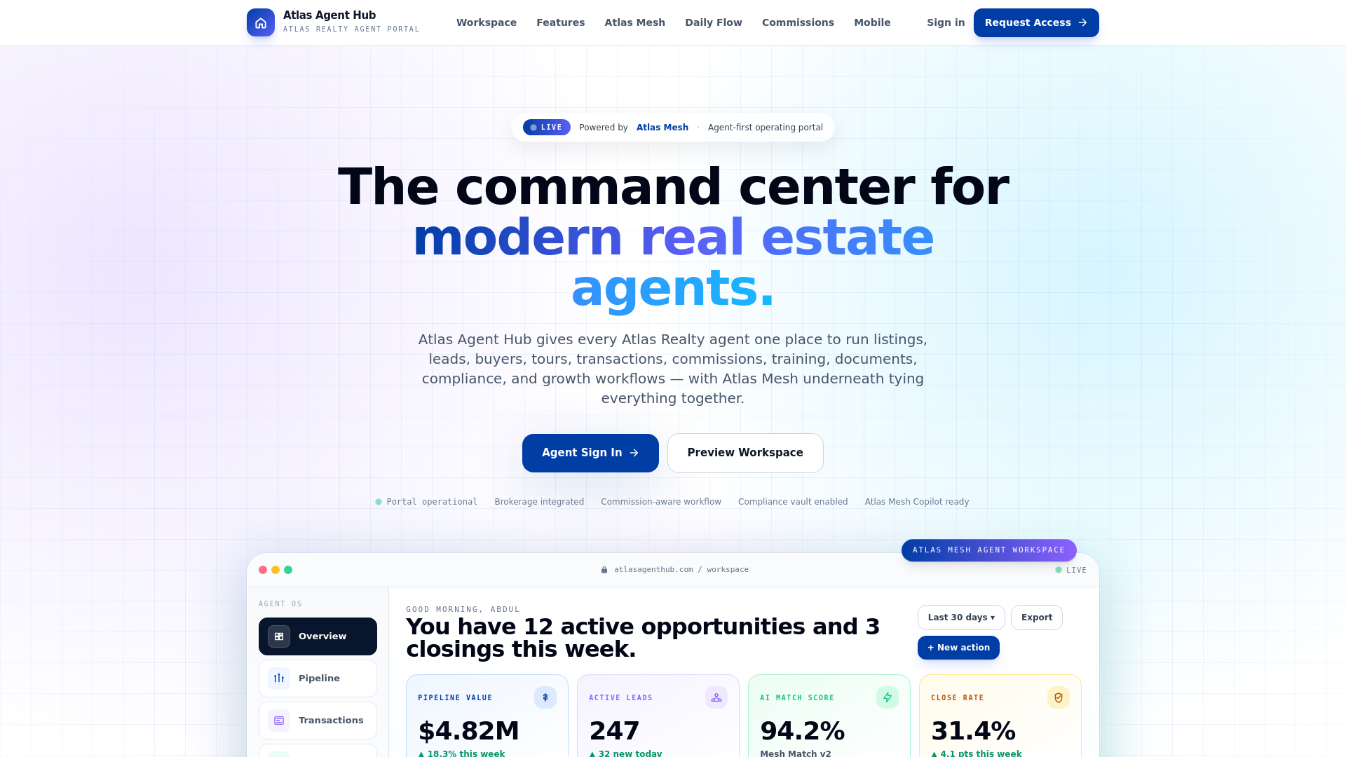 website screenshot of https://atlasagenthub-website-dashboard.pages.dev/