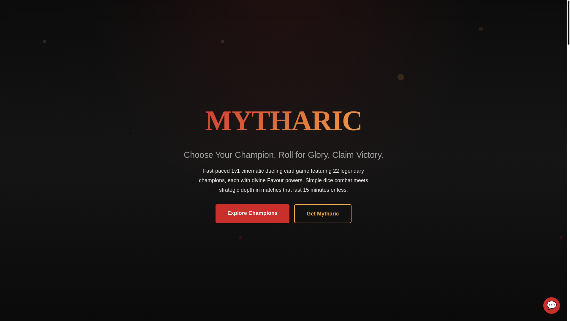 website screenshot of https://mytharic-gamewebsite.pages.dev/