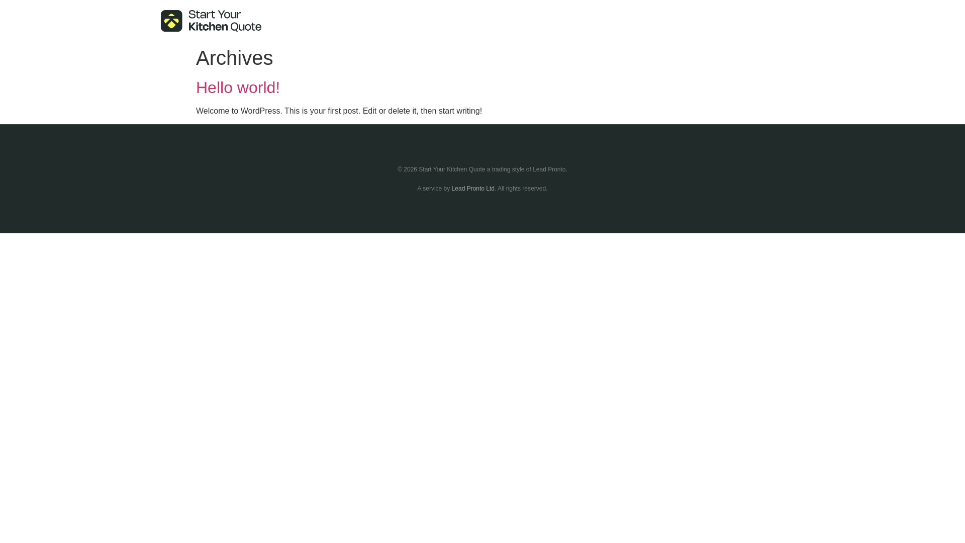 website screenshot of https://startyourkitchenquote.co.uk