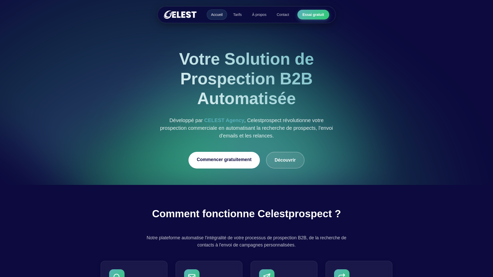 website screenshot of https://celest-prospect.fr
