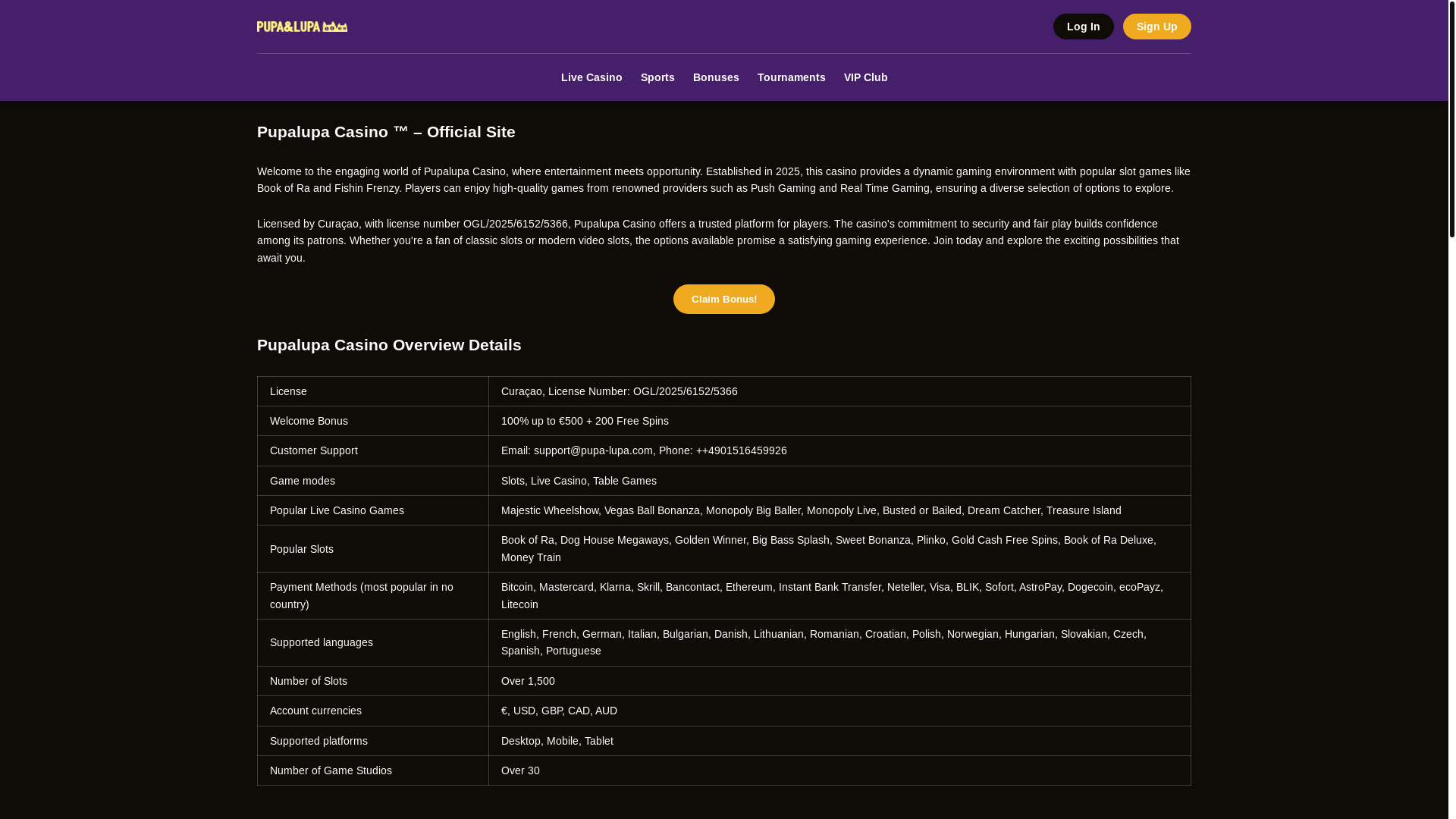 website screenshot of https://pupa-lupa-com.pages.dev/