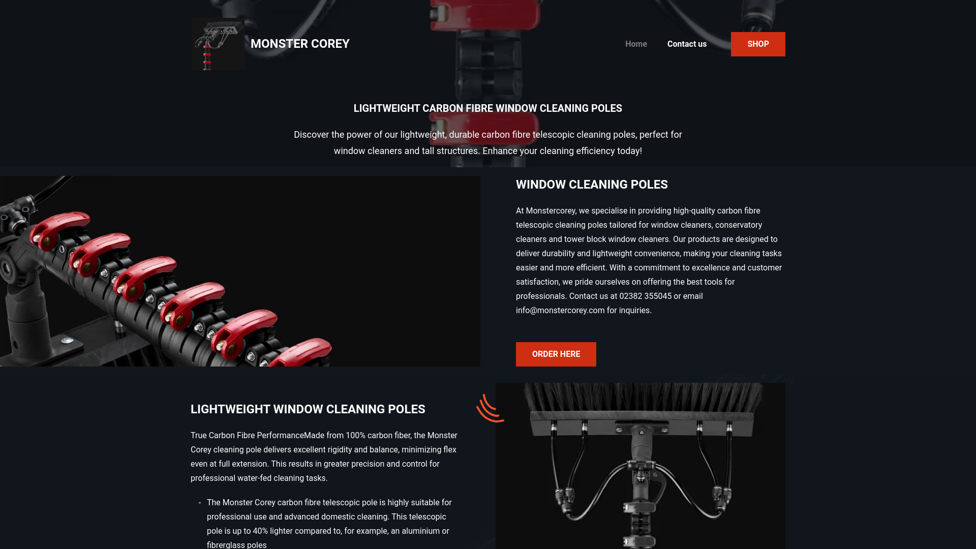 website screenshot of https://carbonfibrepolesco.co.uk/