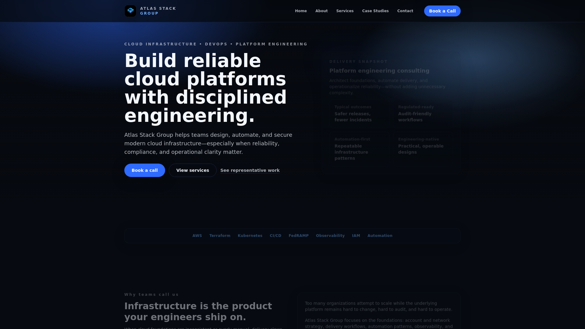 website screenshot of https://atlasstackgroup.com/