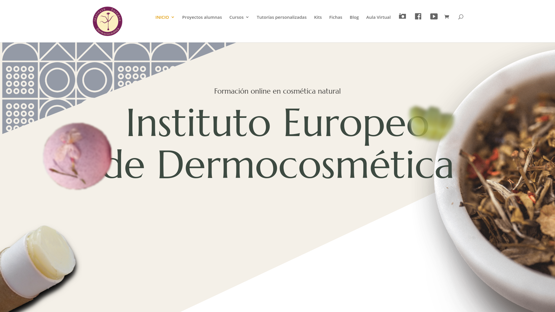 website screenshot of https://www.institutodermocosmetica.com/