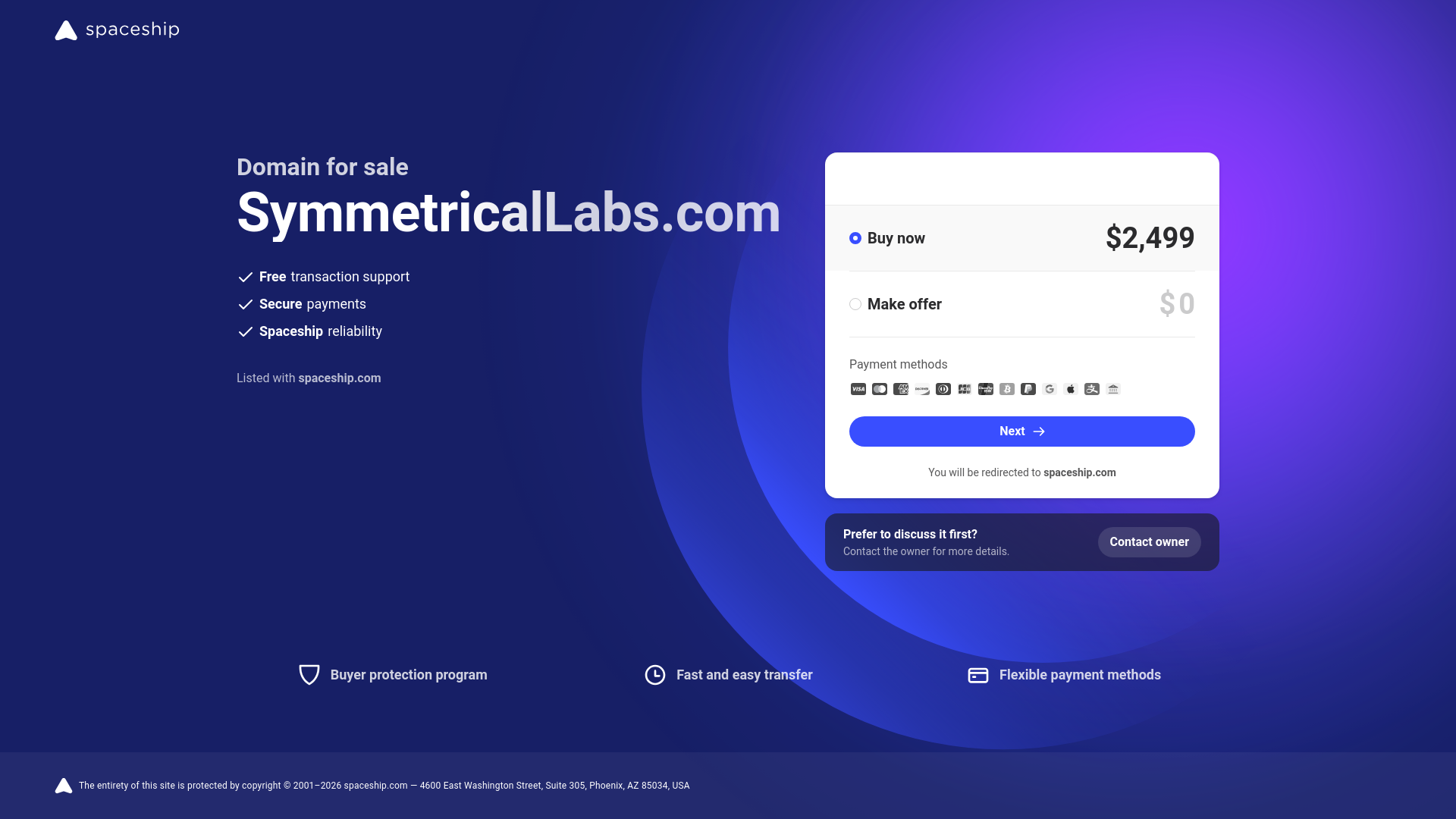 website screenshot of https://symmetricallabs.com/