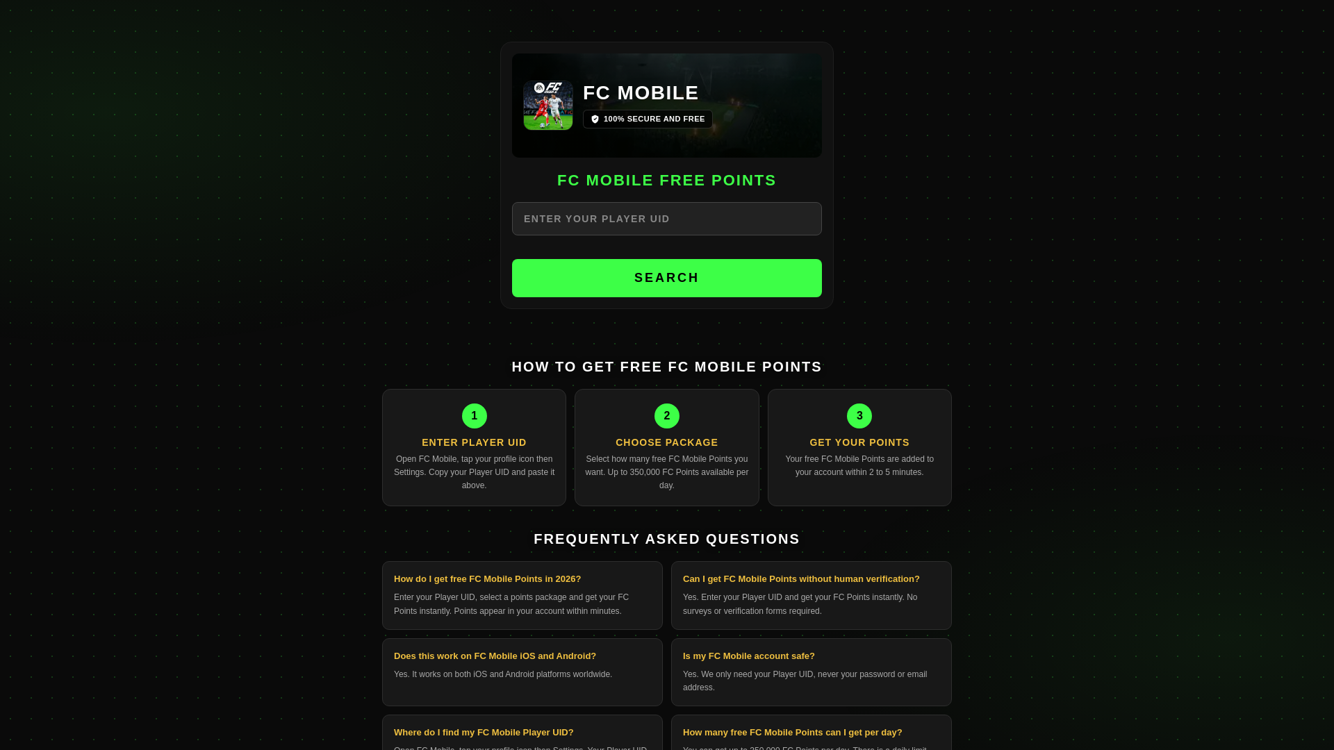 website screenshot of https://fcmobilepoints.pages.dev/