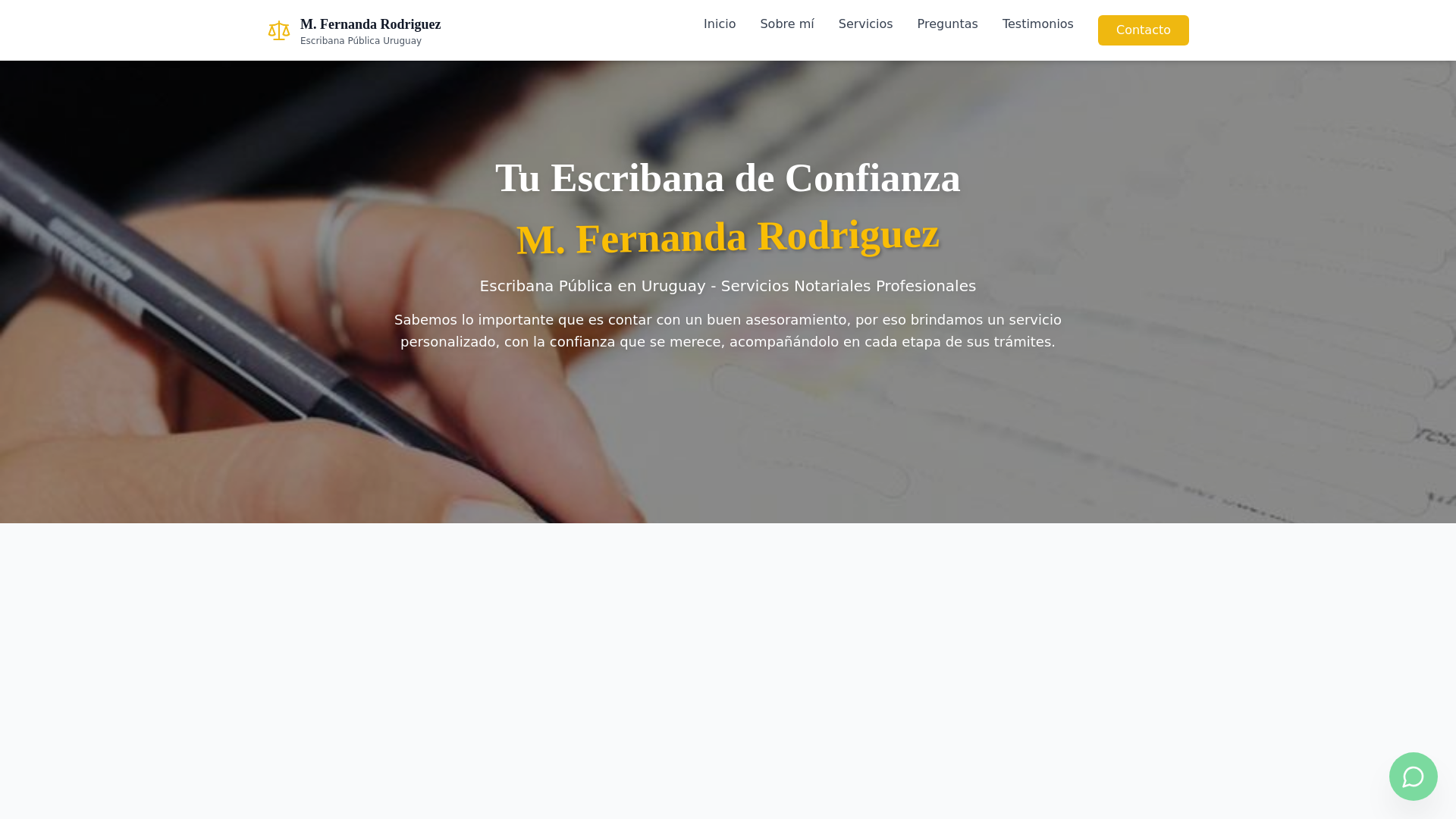 website screenshot of https://escribanafernandarodriguez.com