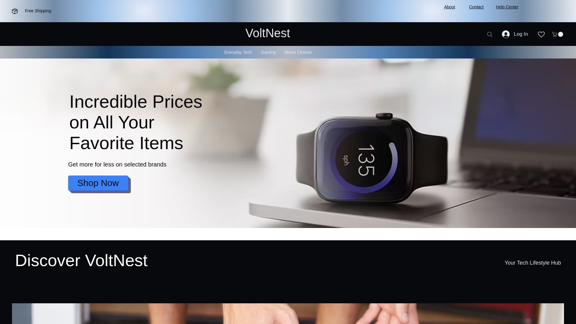 website screenshot of https://storevoltnest.com/