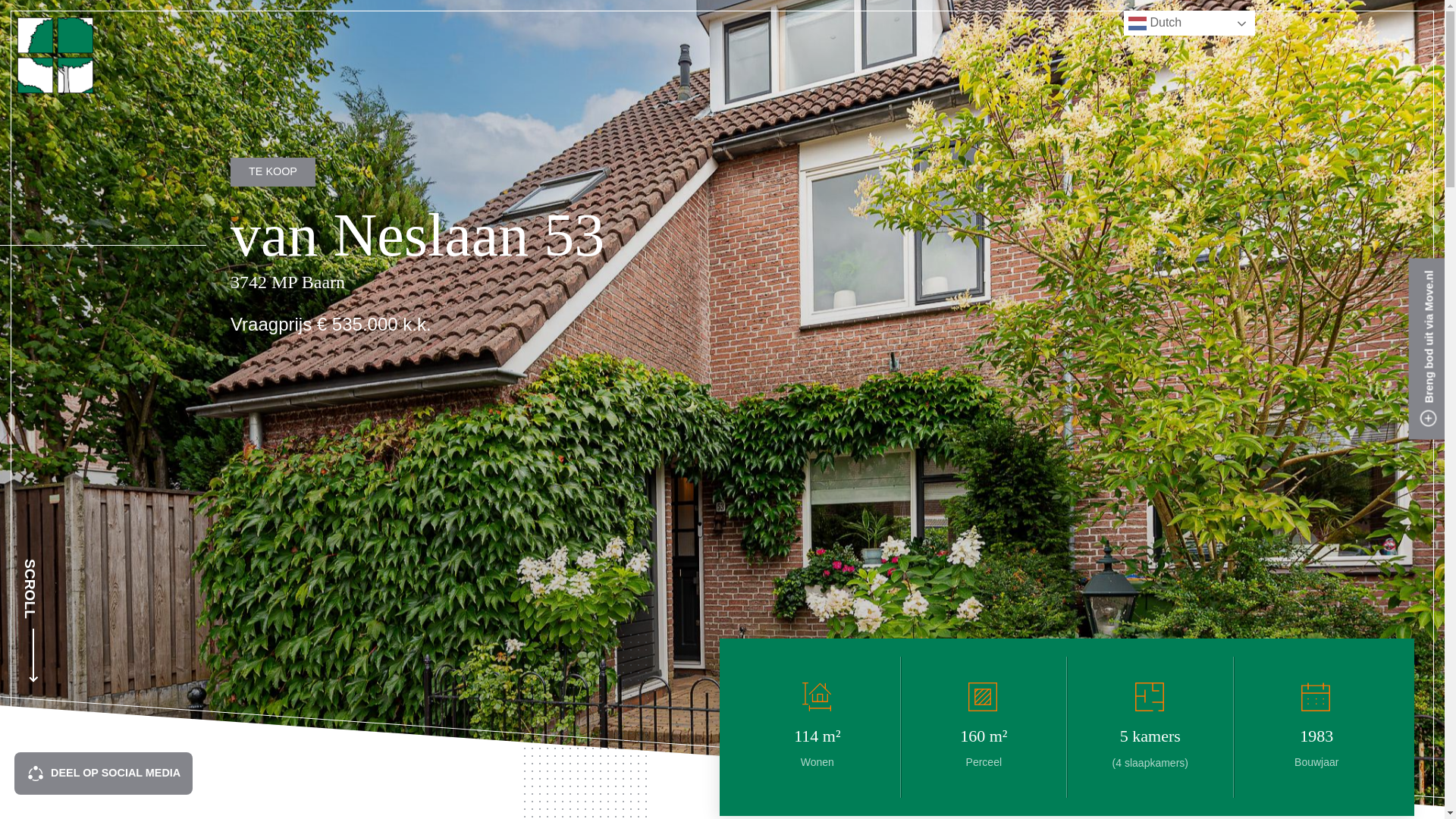 website screenshot of https://vanneslaan53baarn.nl/