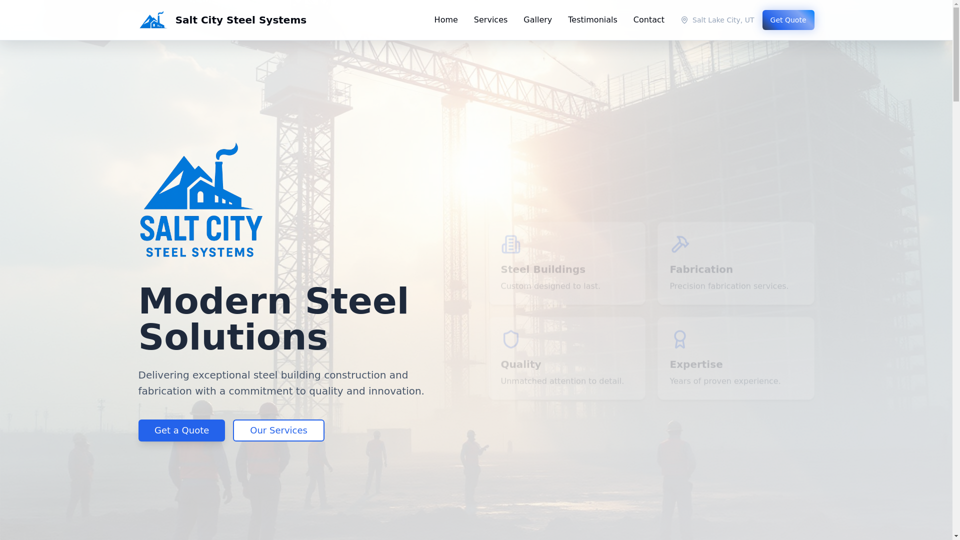website screenshot of https://saltcitysteelsystems.com/