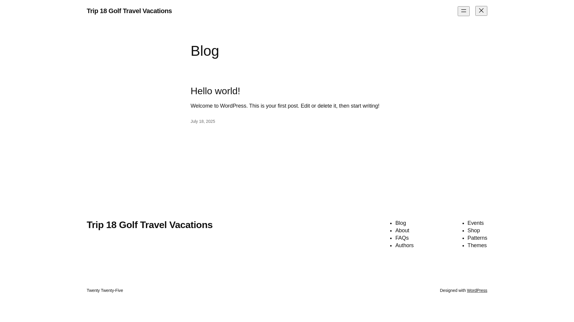 website screenshot of https://trip18travel.com/