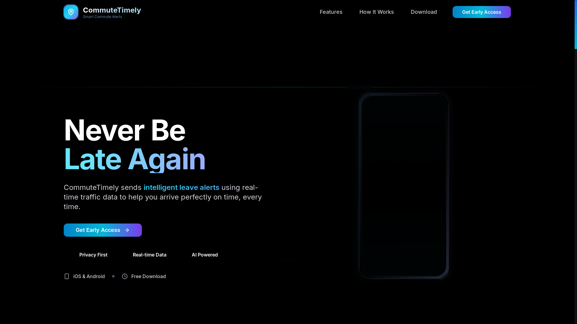website screenshot of https://commutetimely.com/