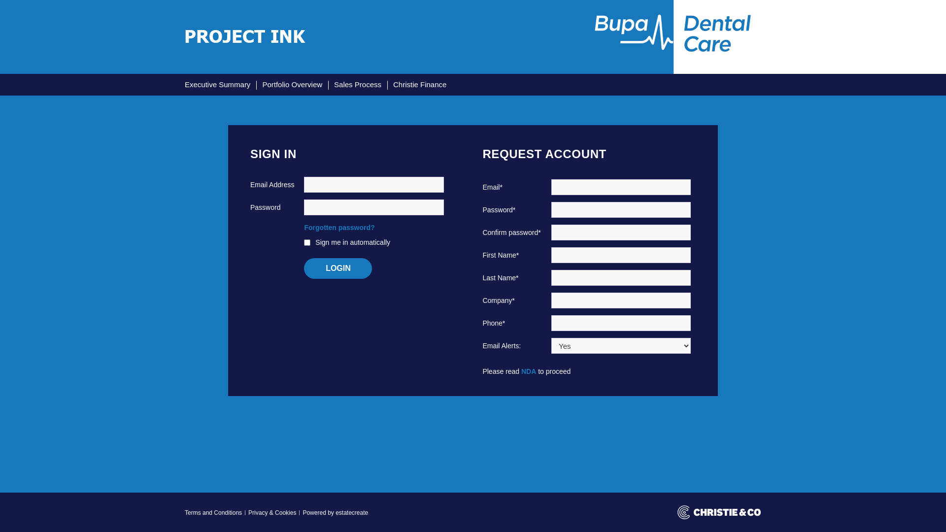 website screenshot of https://projectink-christie.com