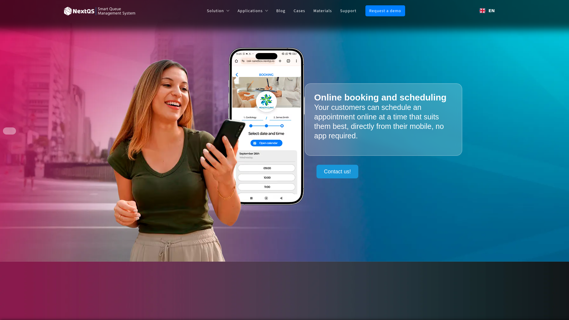 website screenshot of https://nextqs.com/