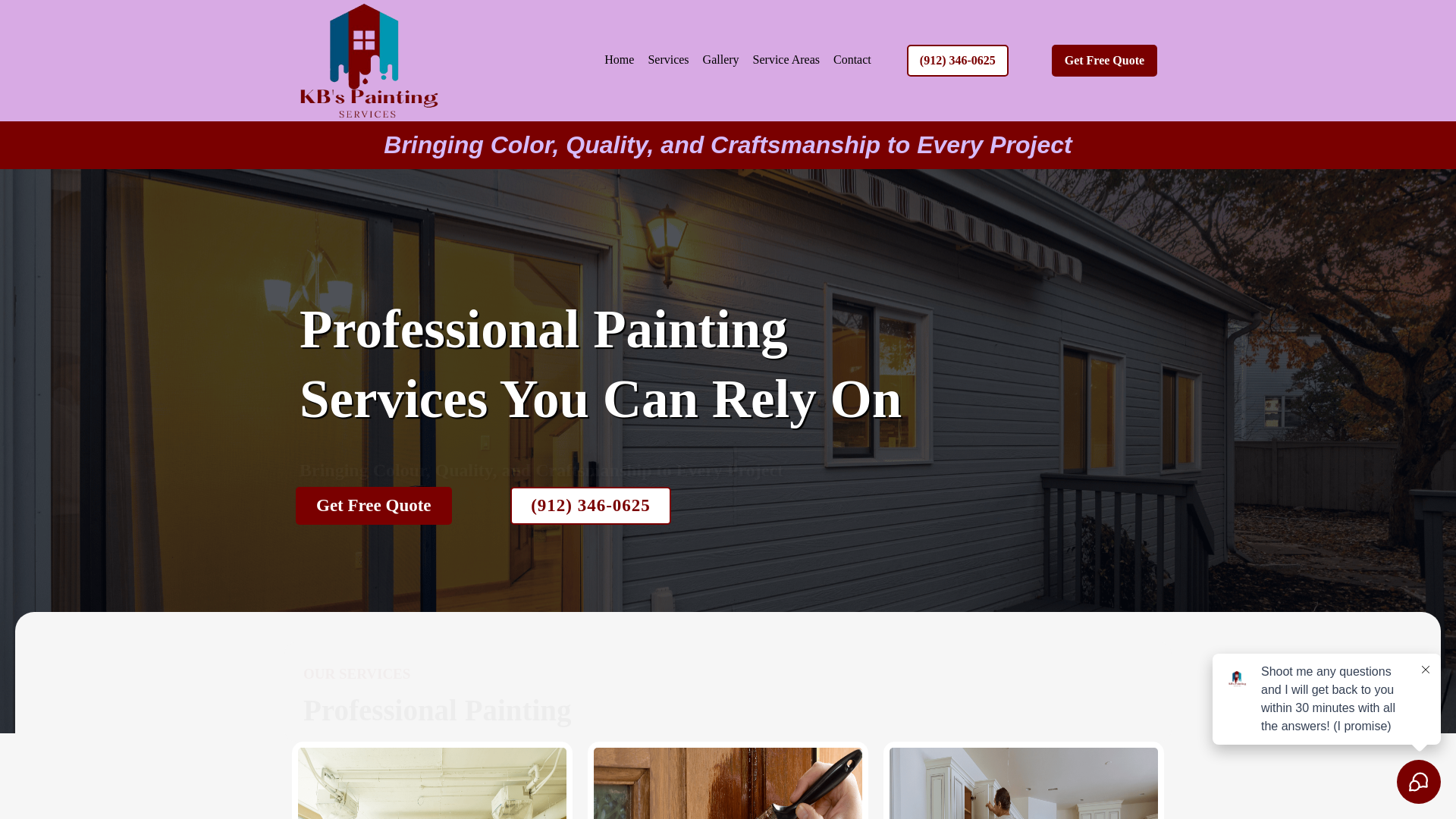 website screenshot of https://kbspaintingservices.org/