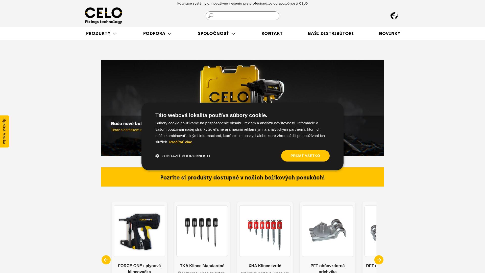 website screenshot of https://www.celofixings.sk/content/415-nase-nove-balikove-ponuky-force-one