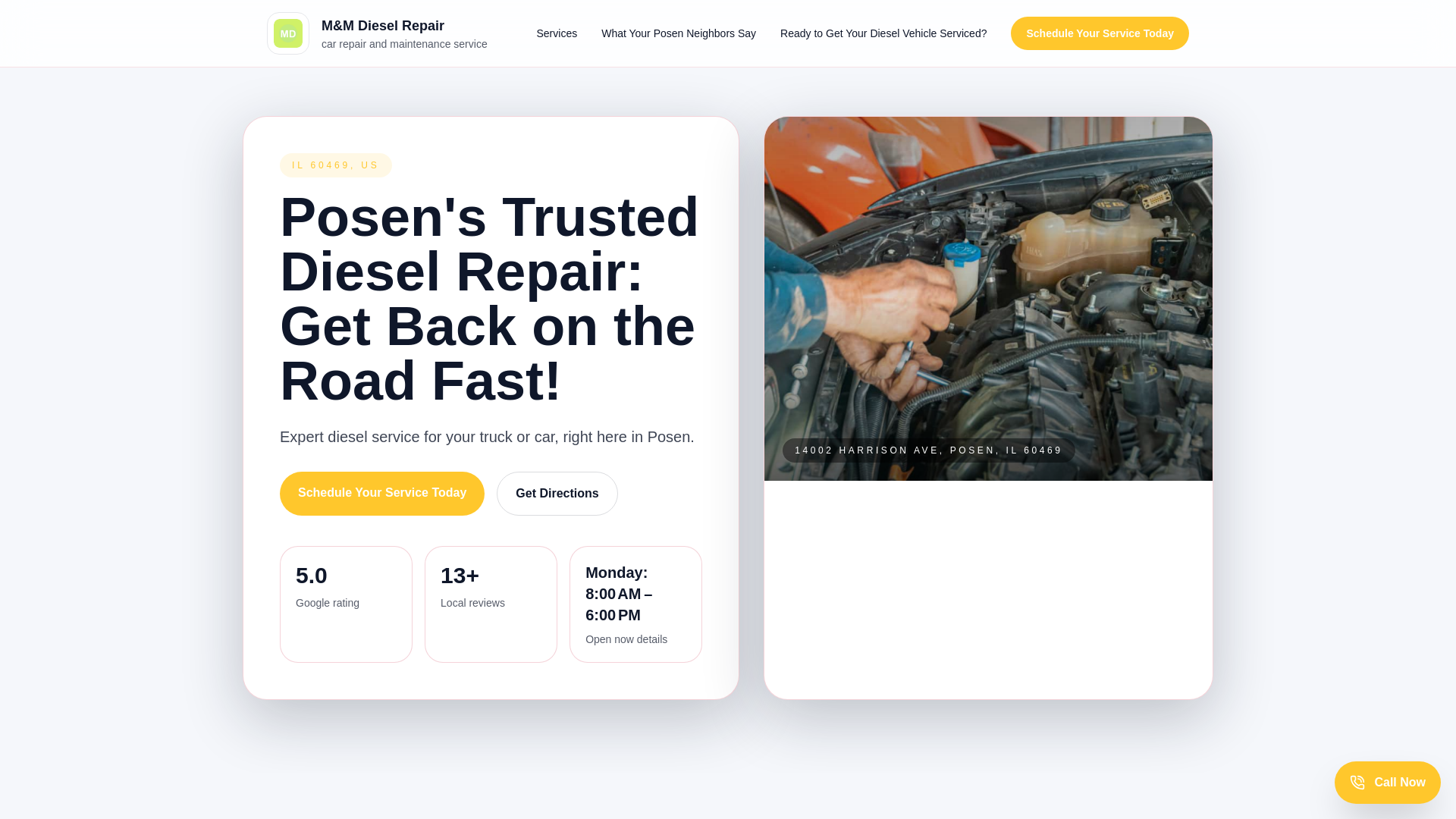 website screenshot of https://mm-diesel-repair-lead-demo.pages.dev/