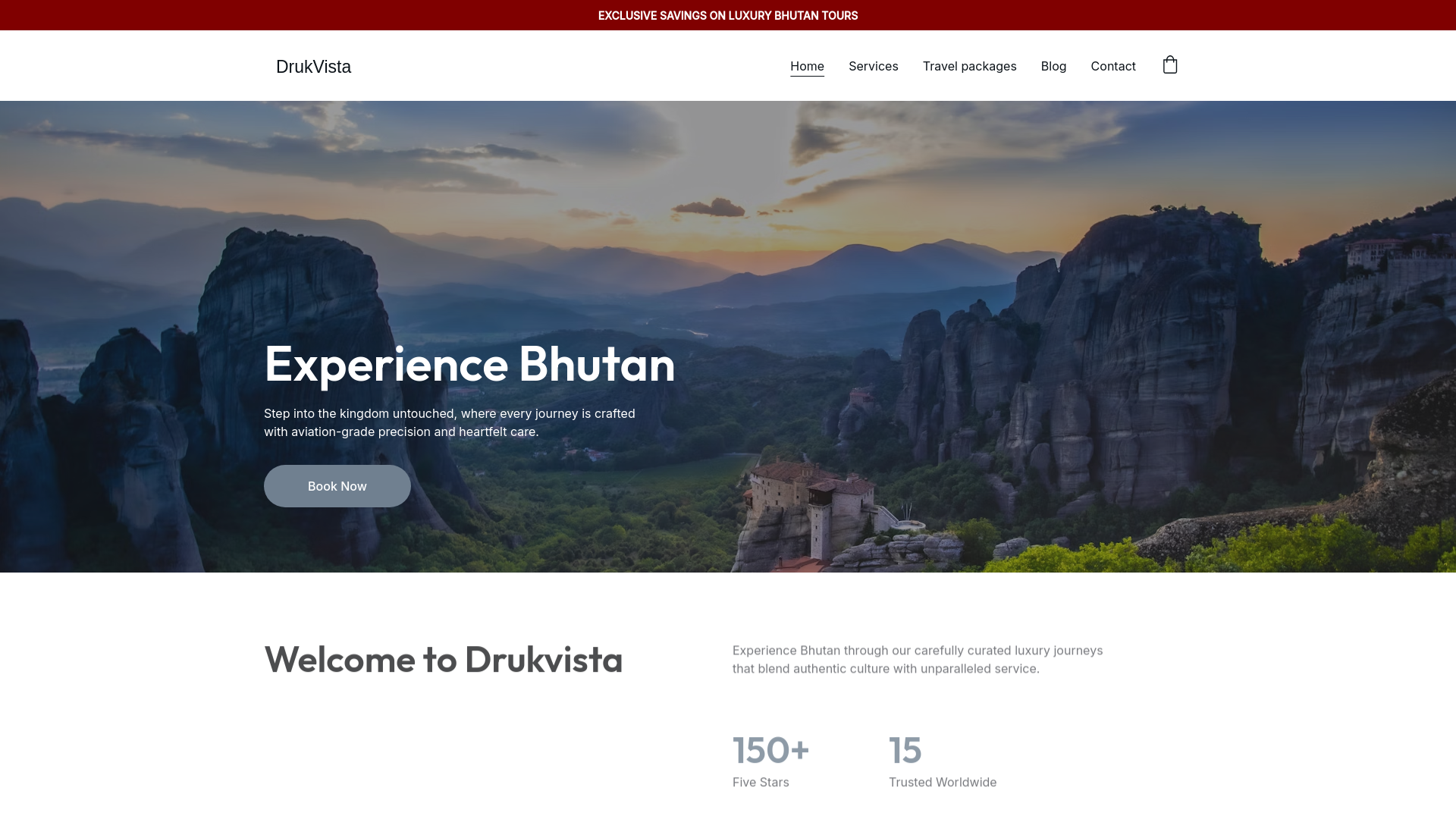 website screenshot of https://authenticbhutan.com