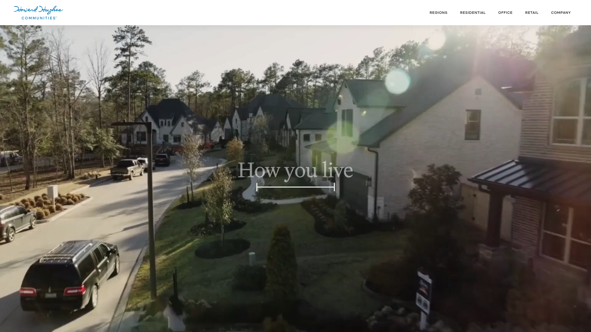 website screenshot of https://communities.howardhughes.com/