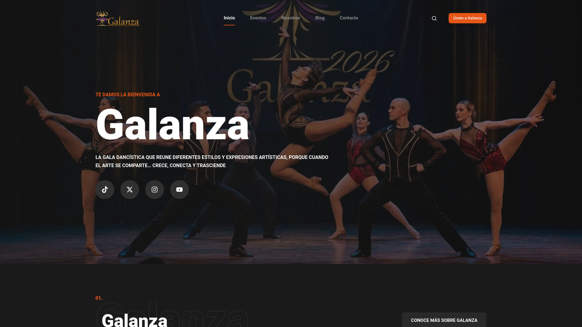website screenshot of https://galanza.org/