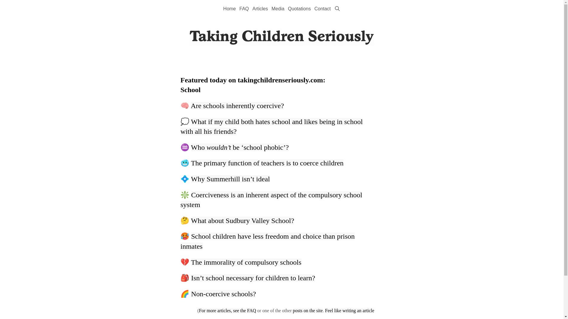 website screenshot of https://takingchildrenseriously.com/