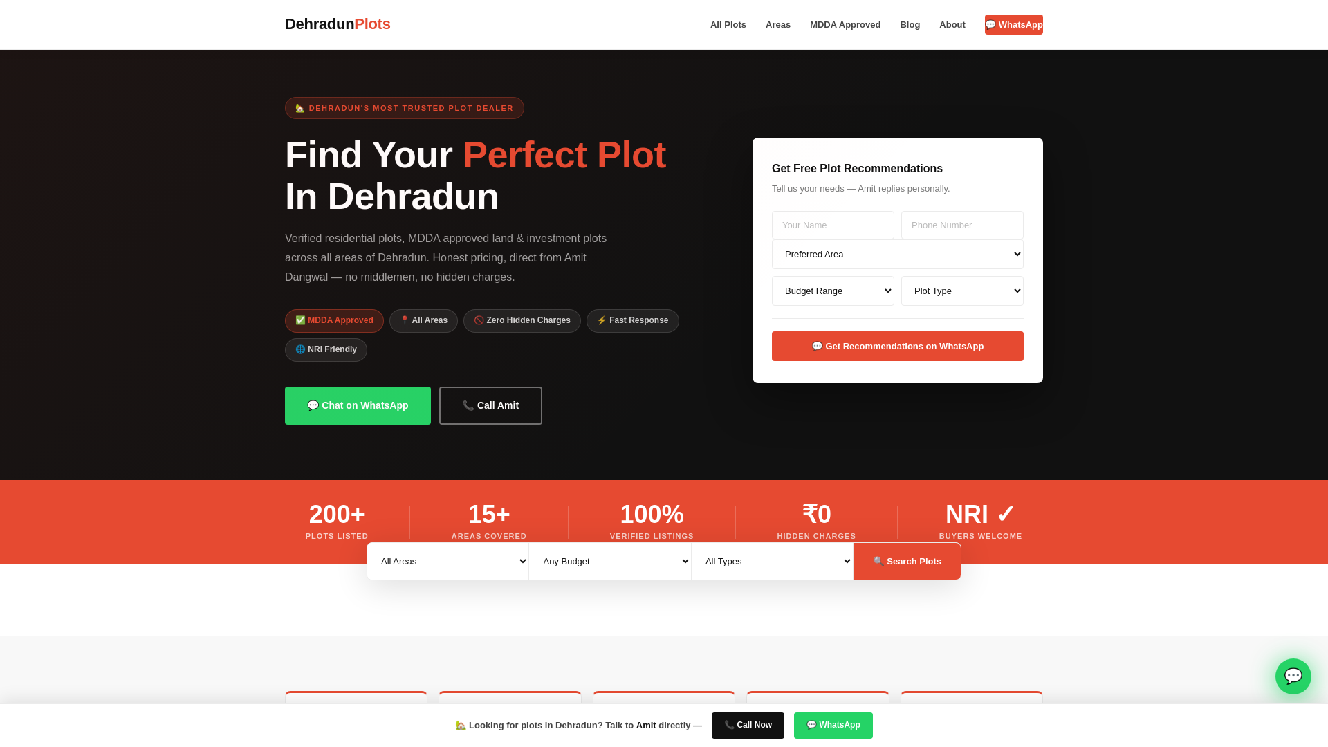 website screenshot of https://dehradunplotsale.com/