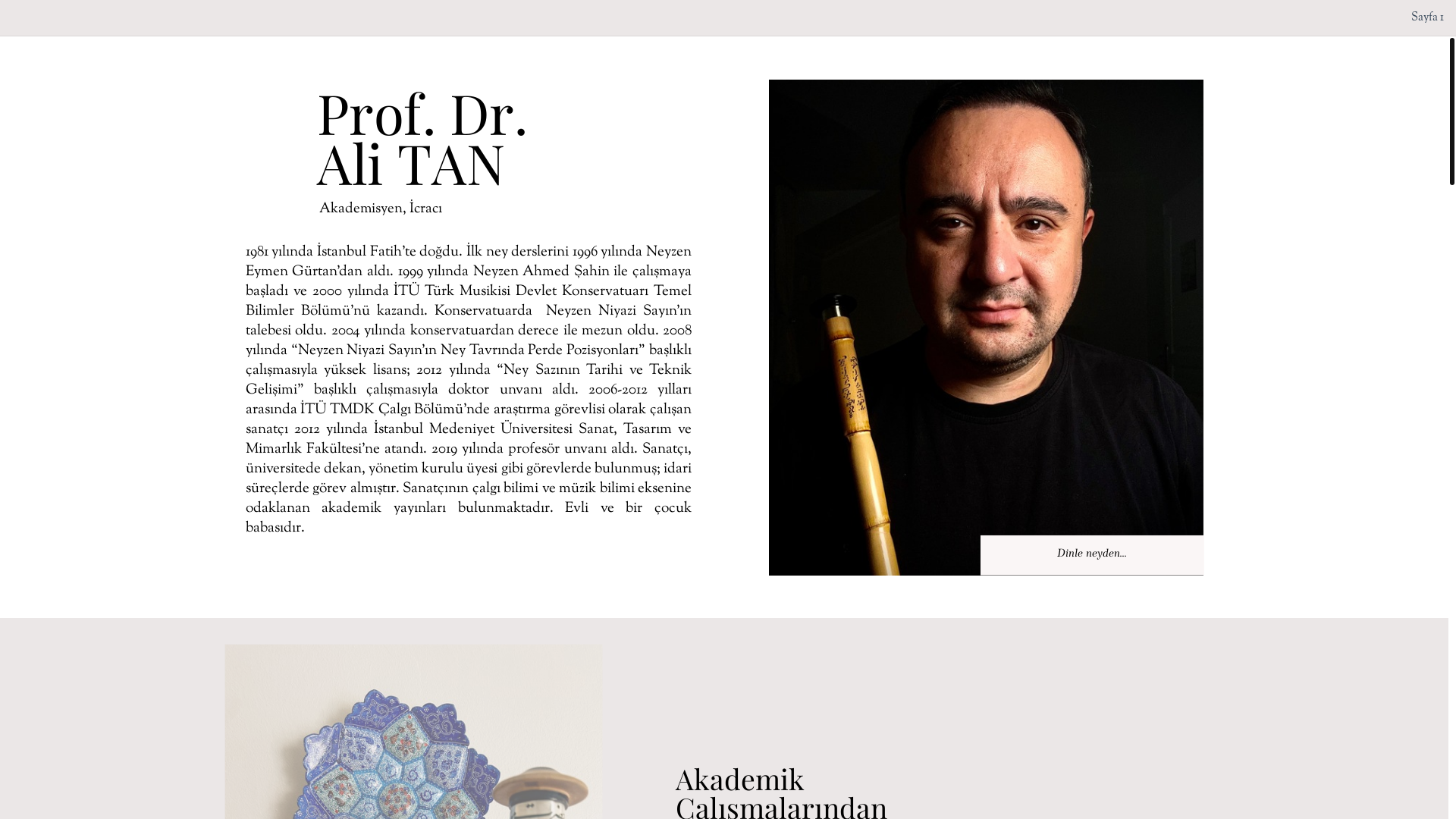 website screenshot of https://neyzenalitan.com/