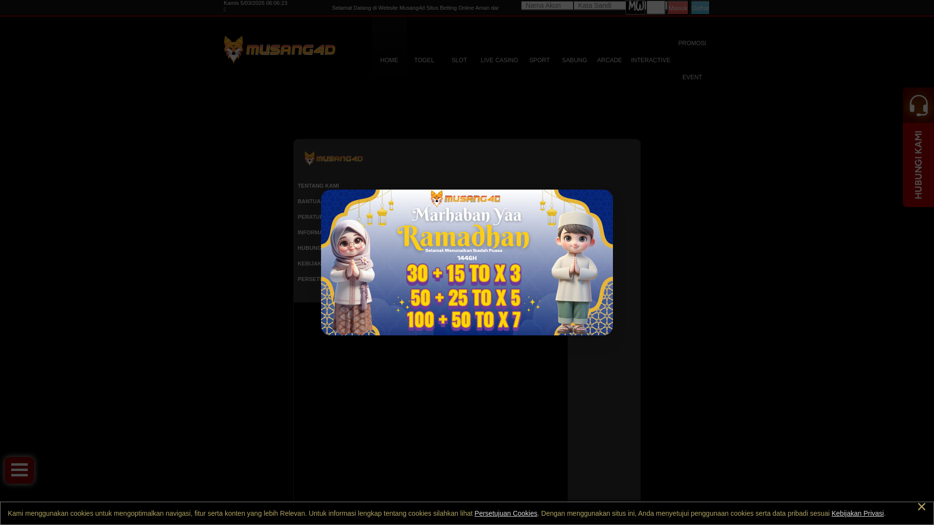 website screenshot of https://musang4dmeriah.shop/