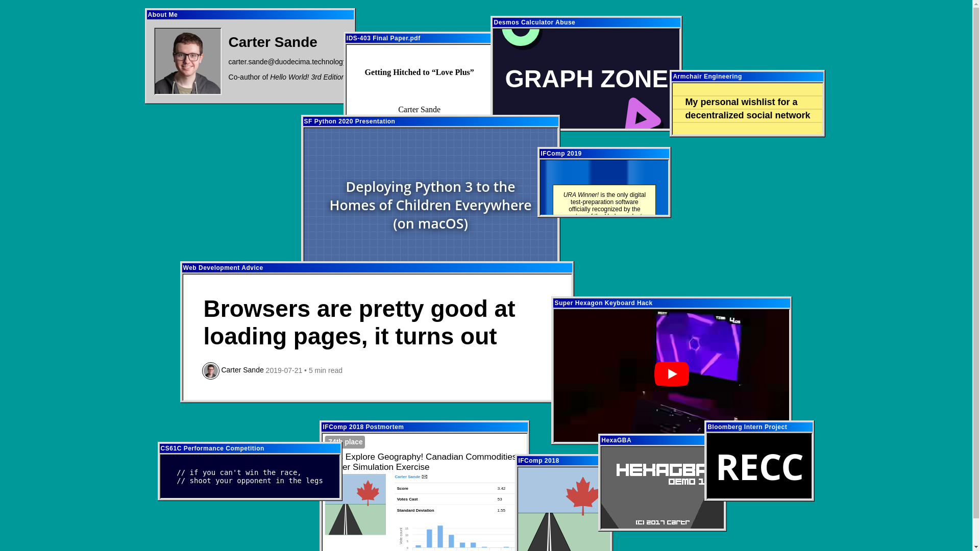 website screenshot of https://carter.sande.duodecima.technology/