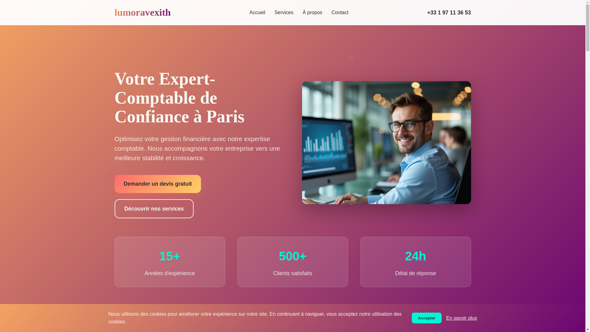 website screenshot of https://lumoravexith.com/