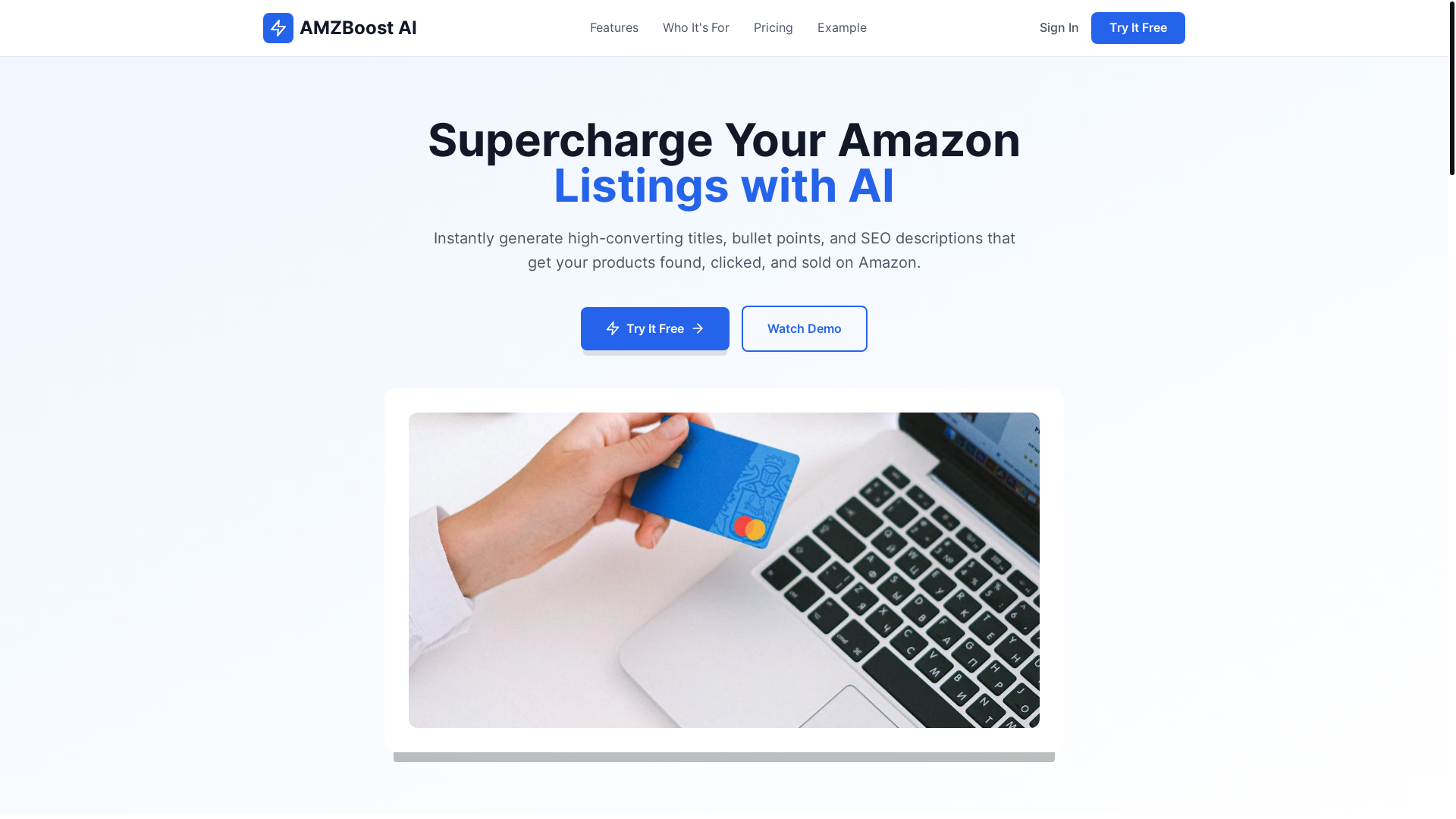 website screenshot of https://amzboostai.pro/