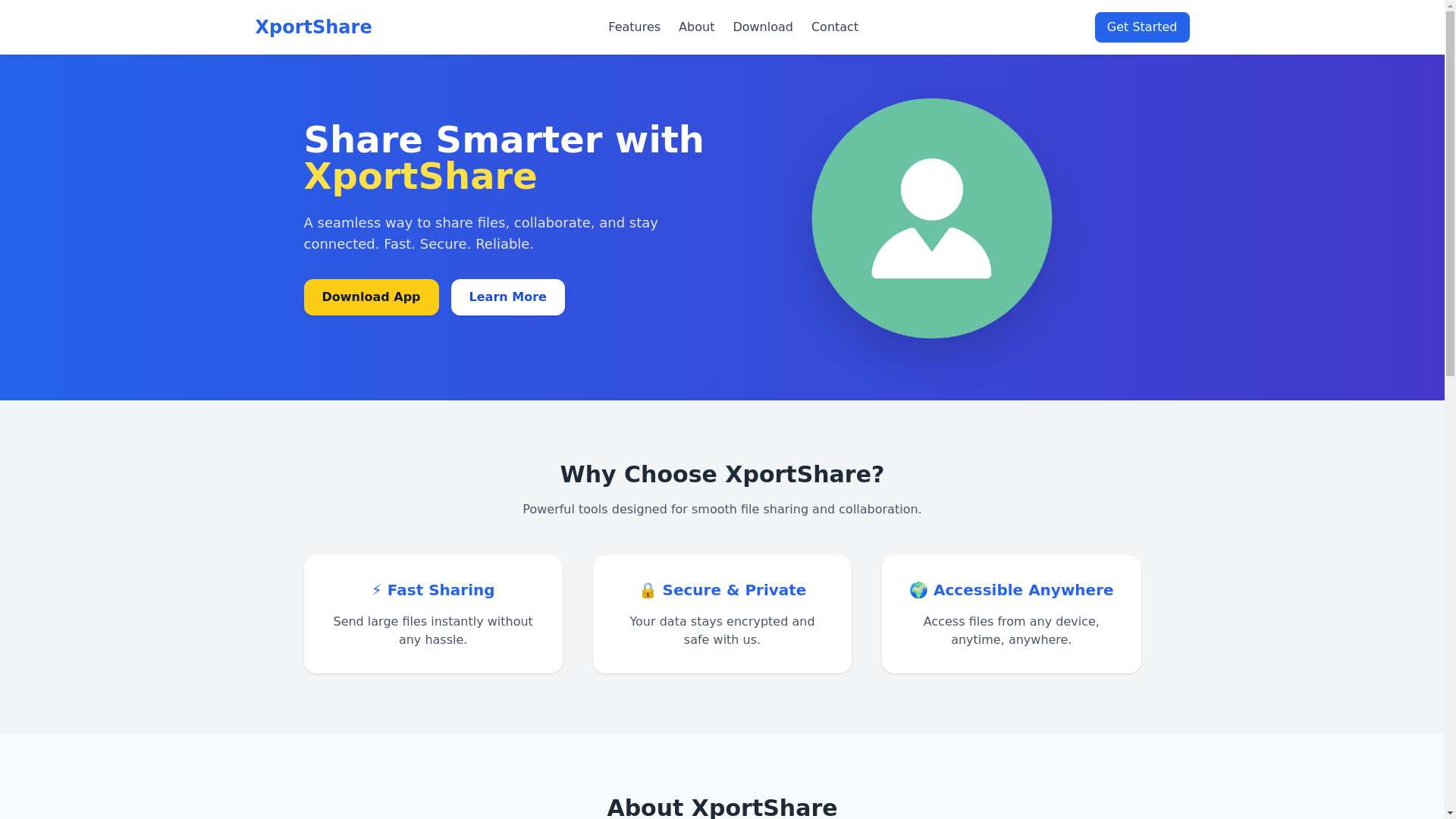 website screenshot of https://xportshare.pages.dev/