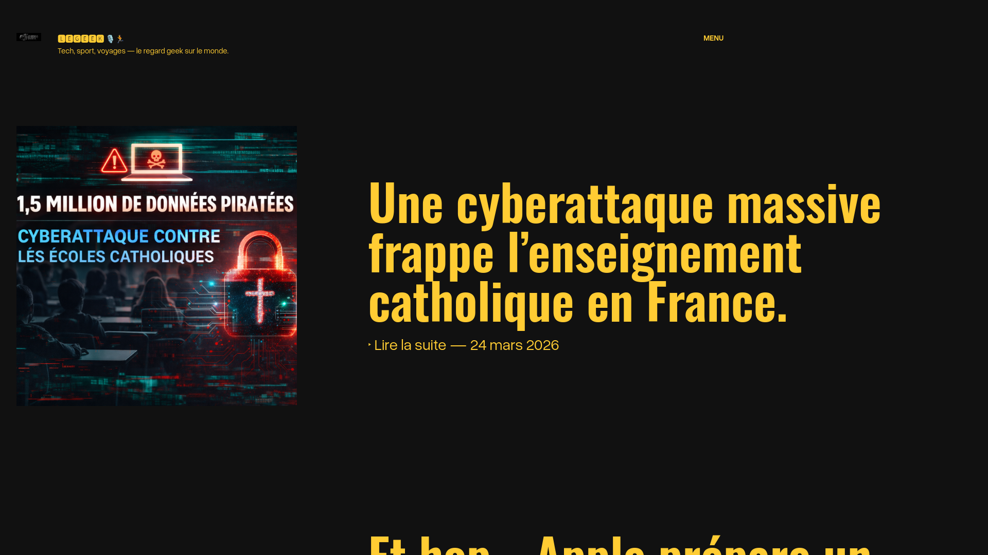 website screenshot of https://legeeksportif.fr/