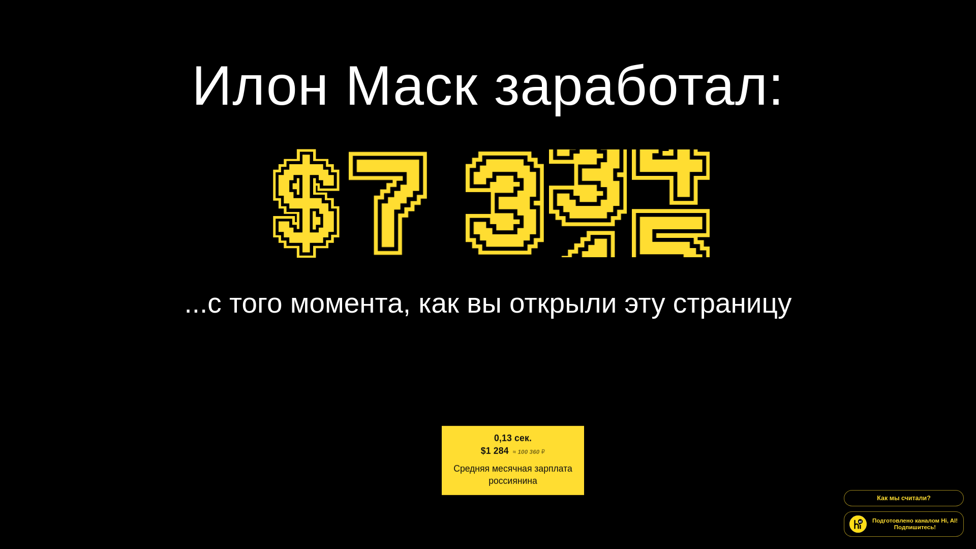 website screenshot of https://musk-calculator.com/