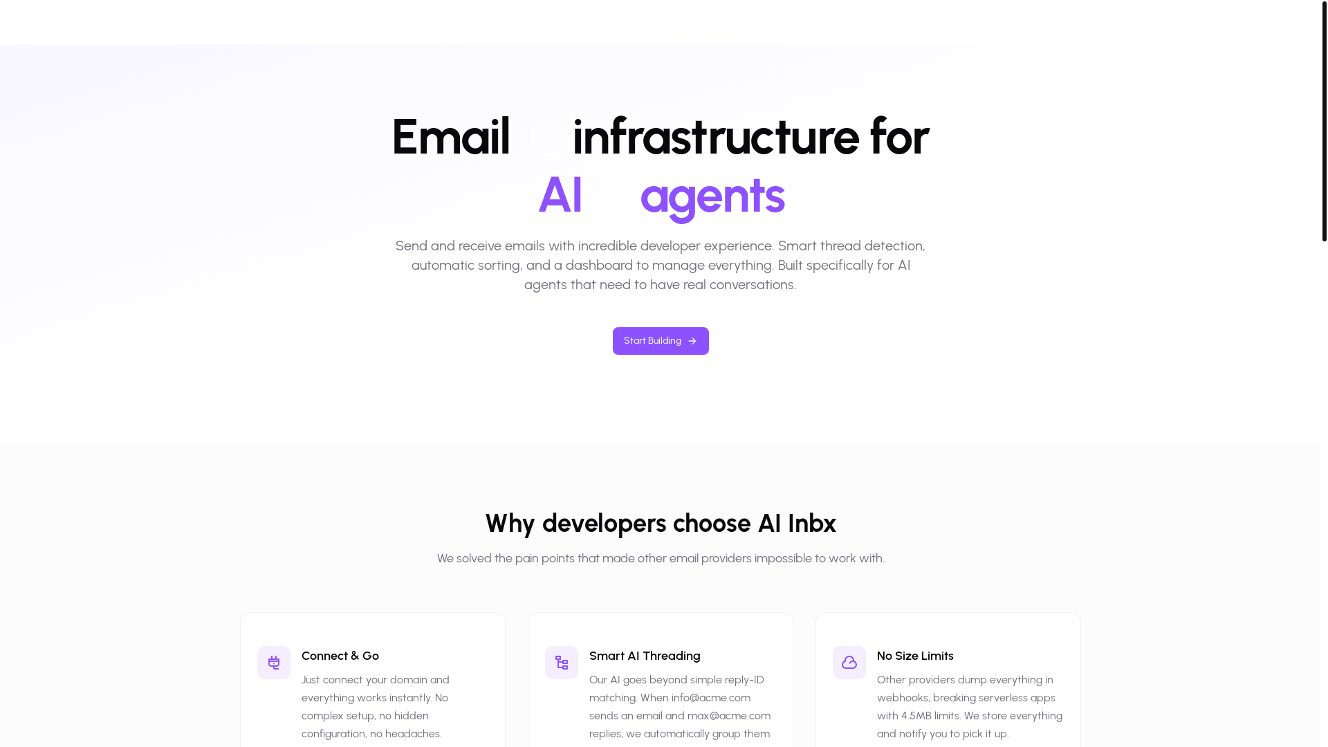 website screenshot of https://aiinbx.com/