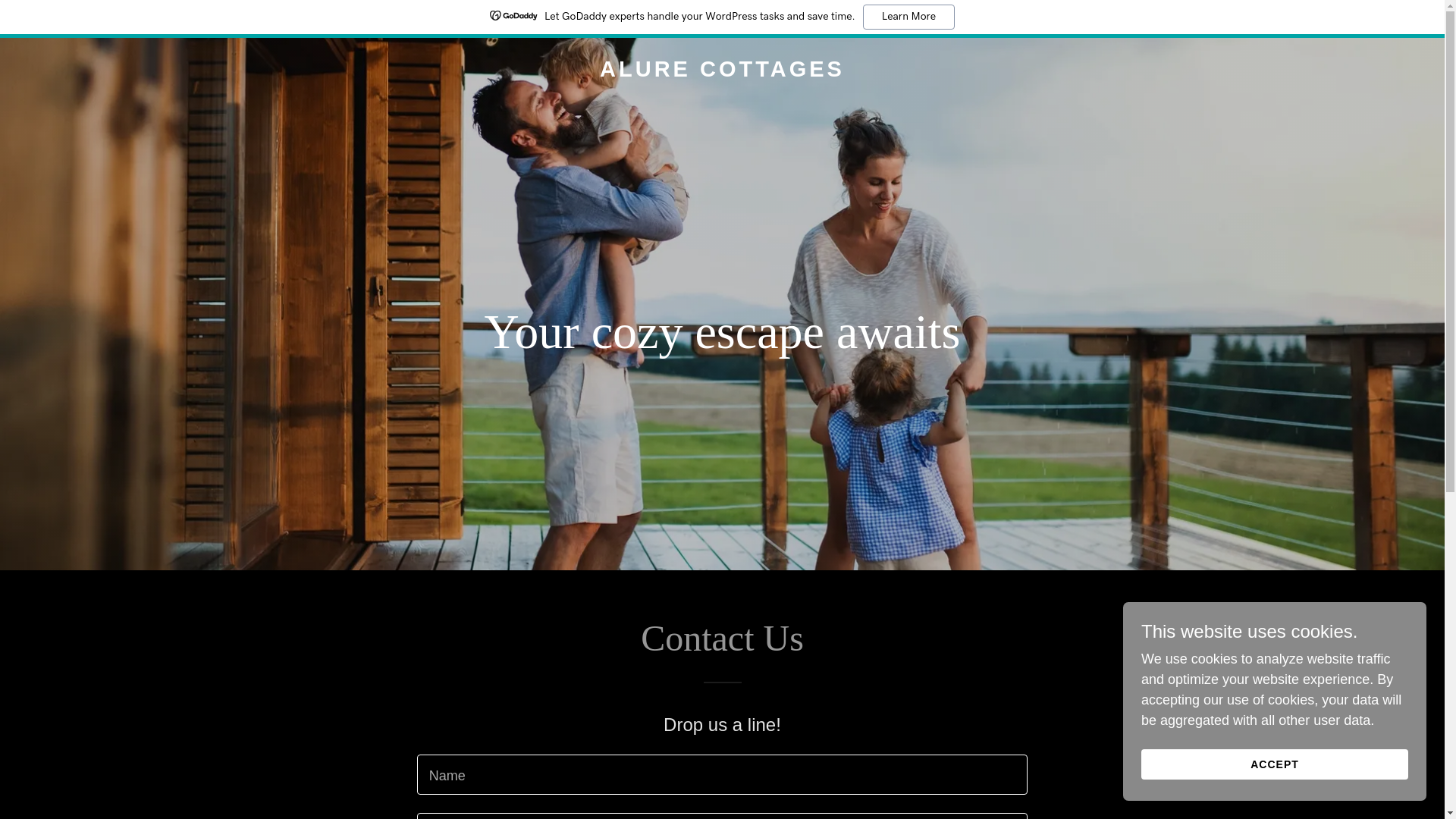 website screenshot of https://alurecottages.com/