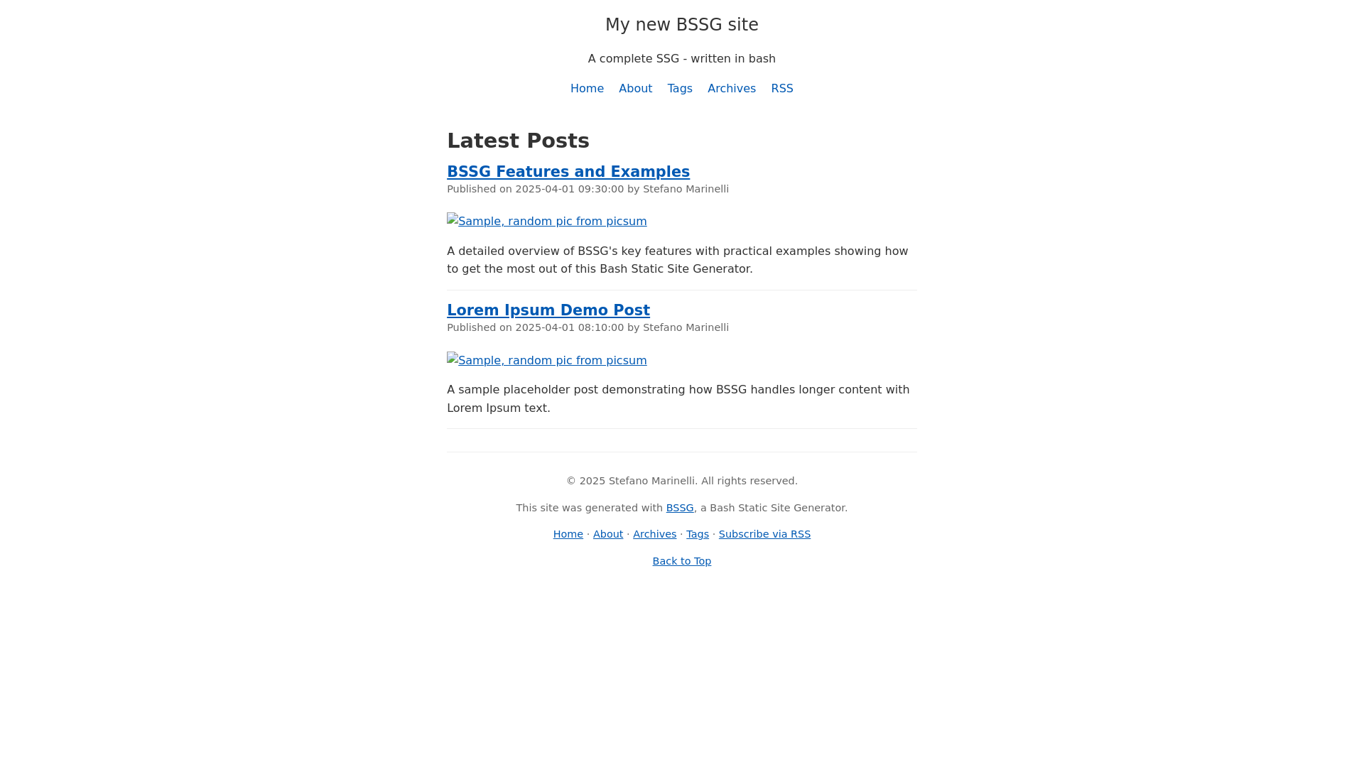 website screenshot of https://bssg.dragas.net/example/text-only/