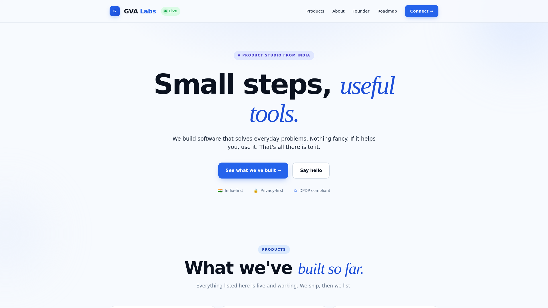 website screenshot of https://gvalabs.pages.dev/